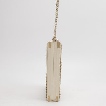 Chanel Coco in Ritz Key Card Minaudiere Limited Edition Cream White Lambskin Clutch Gold Hardware