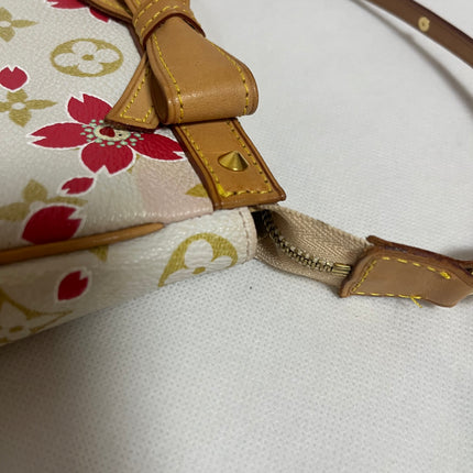 Louis Vuitton x Takashi Murakami Cherry Blossom Pochette Accessoire White Monogram