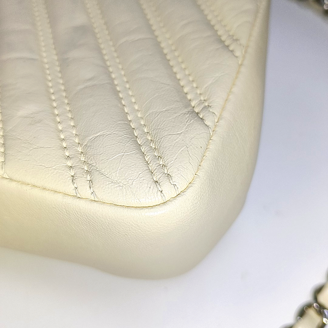Chanel Classic Flap Medium Chevron Beige Quilted Lambskin Leather, 2015
