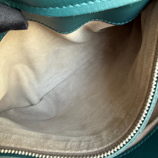 Bottega Veneta Roma Intrecciato Nappa Leather Peacock Green With Strap Small 30cm