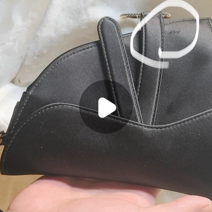 Dior Saddle Mini Silk Handbag Black with crystals