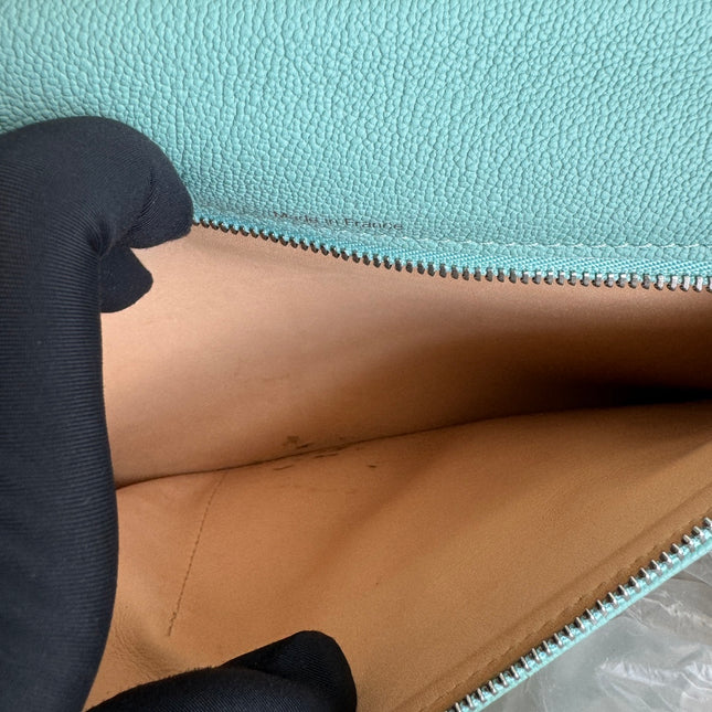 Delvaux Brilliant MM Medium Bright Tiffany Blue Calfskin Leather Crossbody Bag