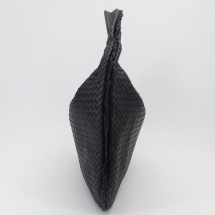 Bottega Veneta Hobo Maxi Midnight Navy Black leather Tiny Fringes 50cm