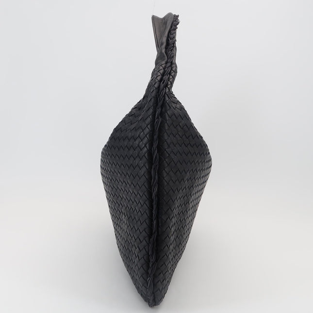 Bottega Veneta Hobo Maxi Midnight Navy Black leather Tiny Fringes 50cm