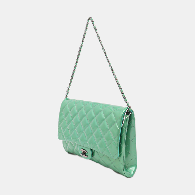 Chanel Envelope Clutch with Chains 2013 Shoulder Bag Apple Green Patent Leather