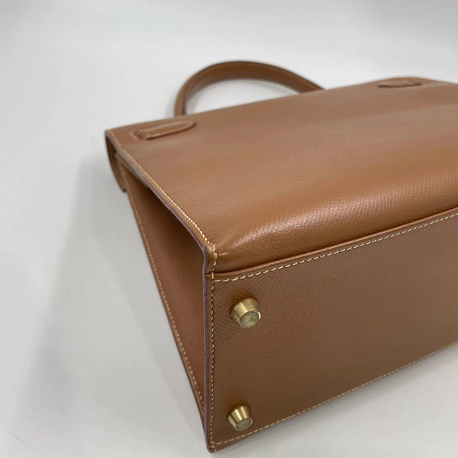 Hermes Kelly 32 Sellier Gold Epsom Leather Gold HW Double Ring 2002