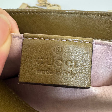 Gucci Padlock Silk Chain Shoulder Bag White Floral with Bee Charm