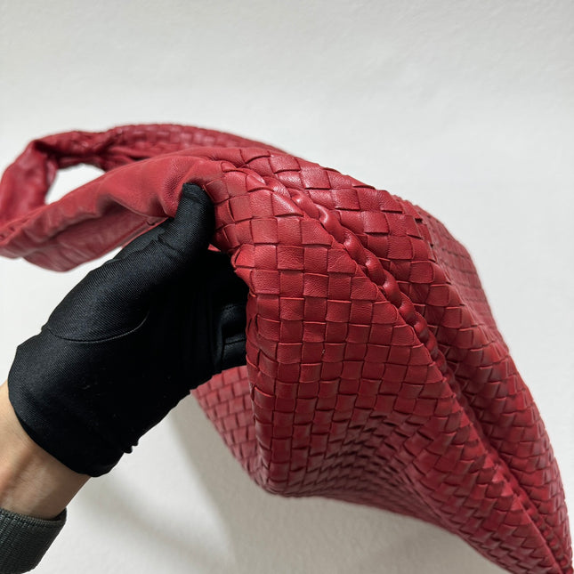 Sold Bottega Veneta Hobo Bag Large Burgundy Red Lambskin leather 52cm