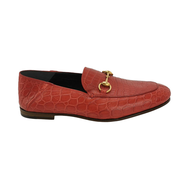 Gucci Men's Jordaan Crocodile Loafer Red Size 40.5-Luxbags