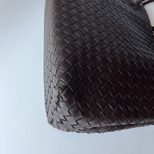 Bottega Veneta Andiamo Large Dark Chocolate Brown Handbag