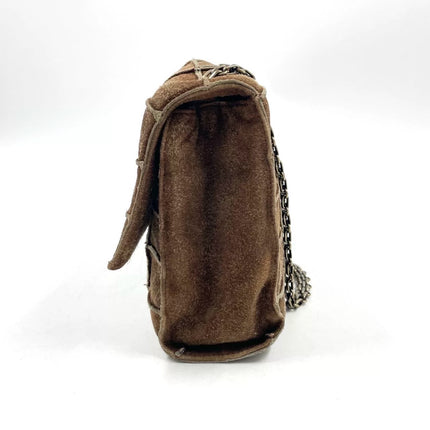 Chanel 2.55 Flap Bag Vintage Chocolate Bar 1997 Medium Suede Brown