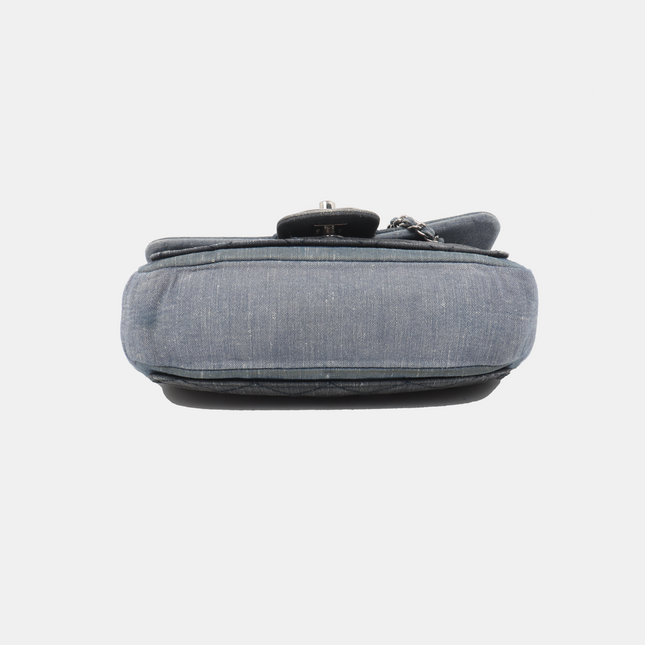 Chanel Classic Flap Mini Denim Blue Silver Hardware 2014-15