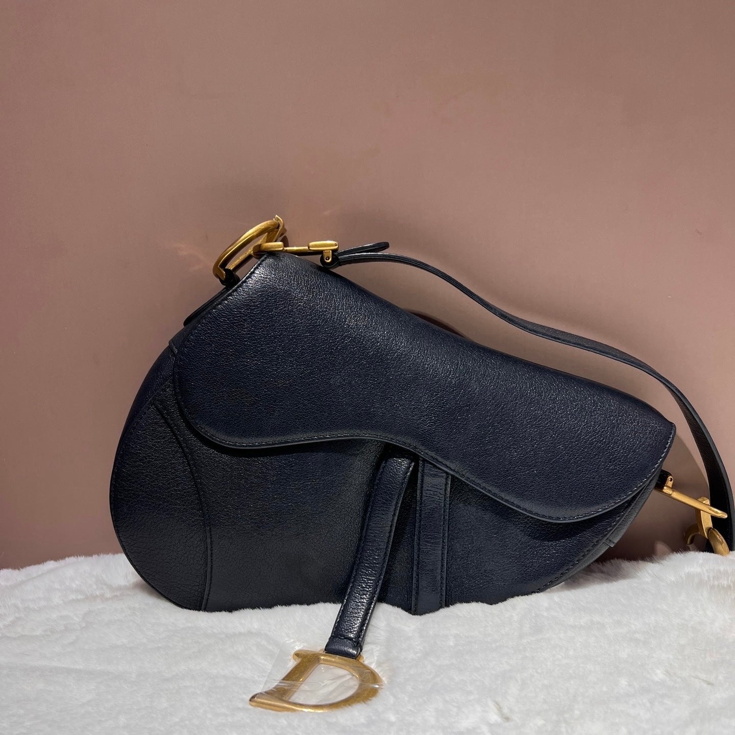 Dior Saddle 2020 Medium Goatskin Leather Bag Black