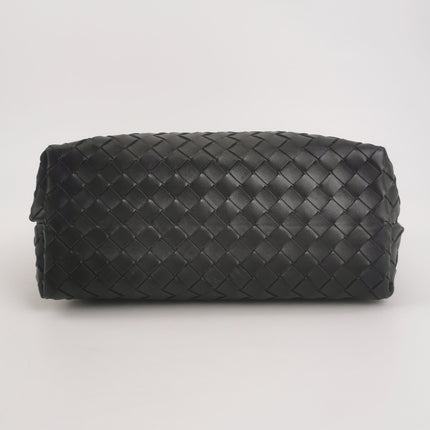 Bottega Veneta Andiamo Medium Black Intrecciato Leather Handbag