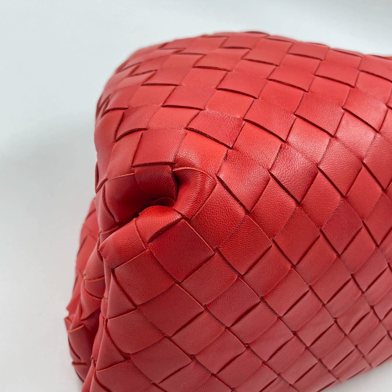 Sold Bottega Veneta Pouch Large Intrecciato Leather Clutch Red