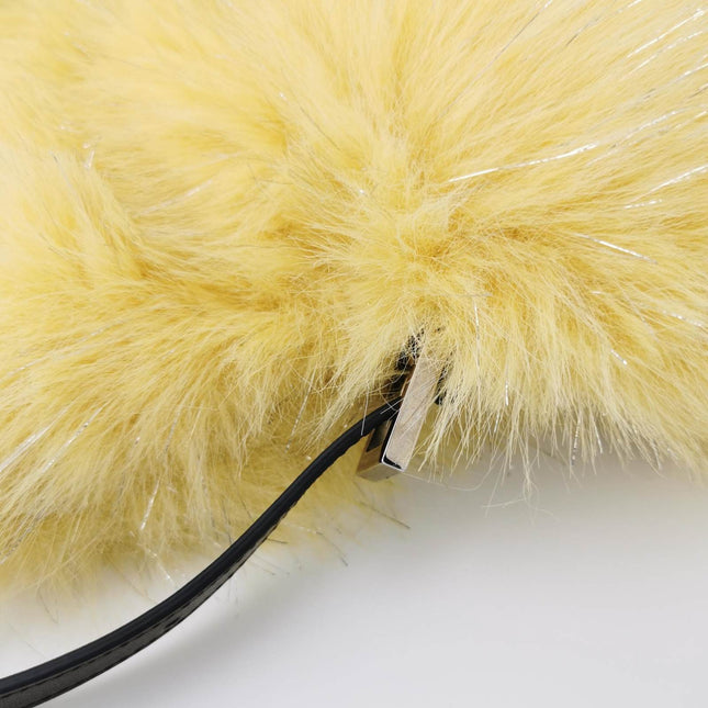 Sold Fendi Baguette Yellow Furry Shoulder Bag