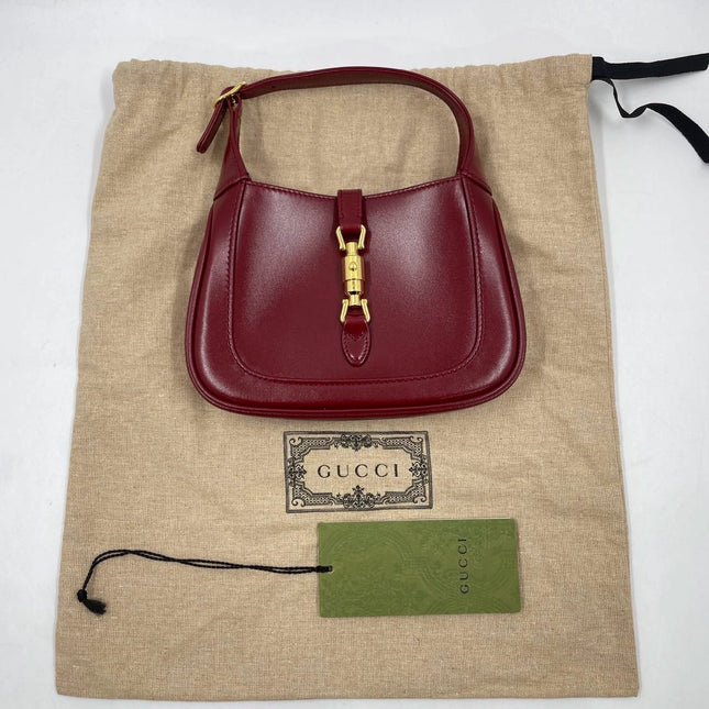 Gucci Jackie 1961 Mini Red Burgundy Leather Bag No Strap