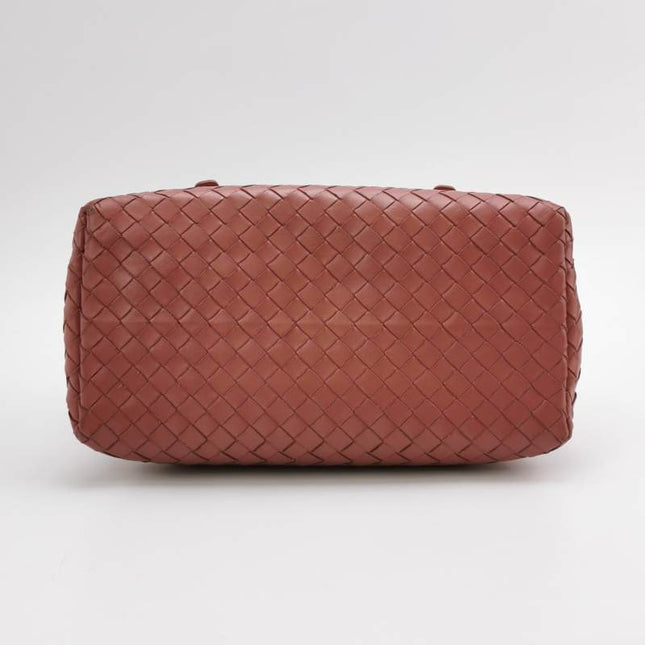 Bottega Veneta Roma Mini Bag Intrecciato Nappa Leather Pink 25cm