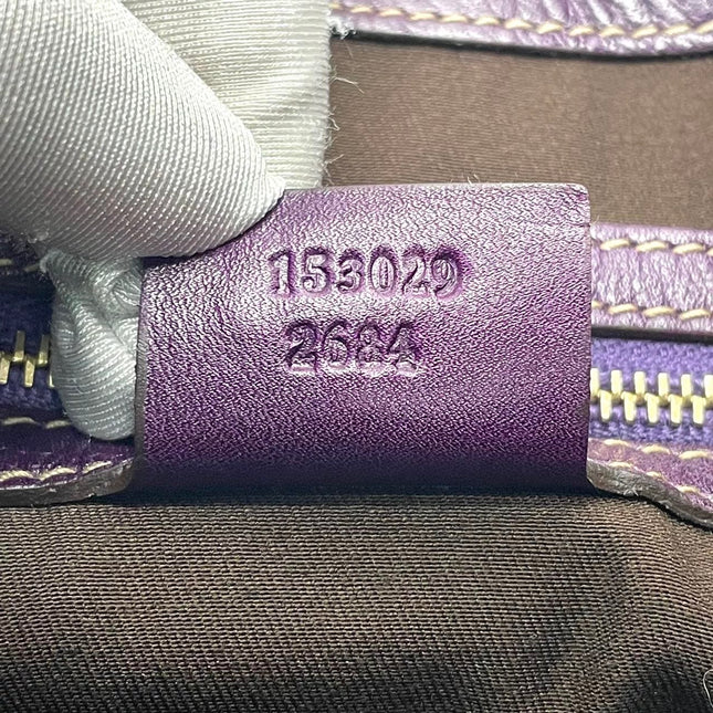 Gucci Jackie Vintage Large Purple Suede Leather Ringlets Decoration