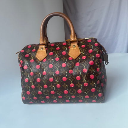 Sac bandoulière Louis Vuitton x Takashi Murakami Speedy 25 Cerises en Monogram