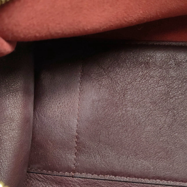 Loewe Amazona 28 in Burgundy Calfskin Leather and Gold-tone Hardware