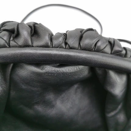 Bottega Veneta Pouch Mini Intrecciato Black Lambskin Leather Crossbody Bag