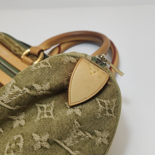 Louis Vuitton Green Denim Neo Speedy Boston Bag