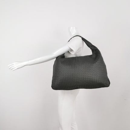 Bottega Veneta Veneta Hobo Dark Grey Leather Bag Maxi 55cm