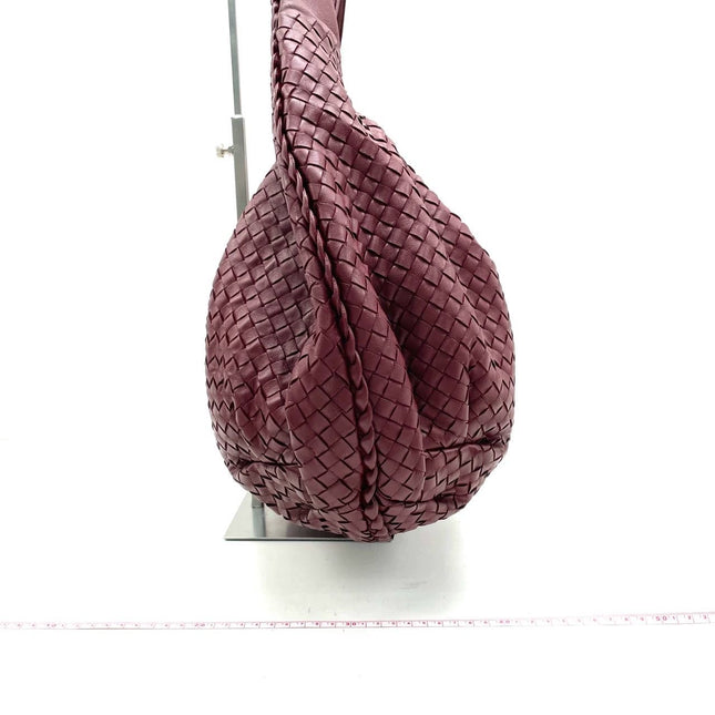 Sold Bottega Veneta Belly Hobo Intrecciato Burgundy Ancora Red Medium 45cm