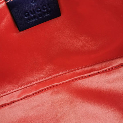 Gucci Marmont Mini Flap Navy Velvet Handbag