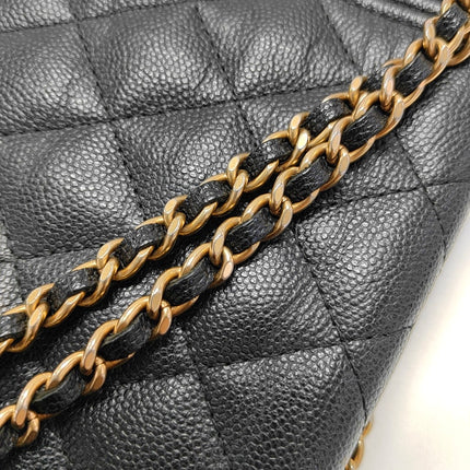 Chanel Wallet on Chain Boy Flap Black Caviar Leather Gold Hardware 2018