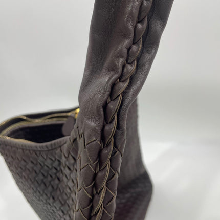 Bottega Veneta Veneta Hobo Maxi Dark Brown Lambskin Leather 52cm