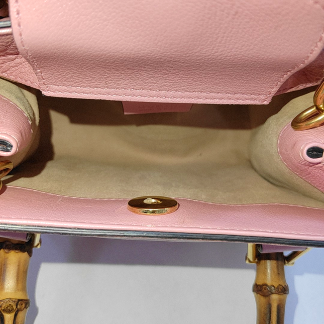 Gucci Diana Mini Pink Leather Bag Bamboo Handle 2022