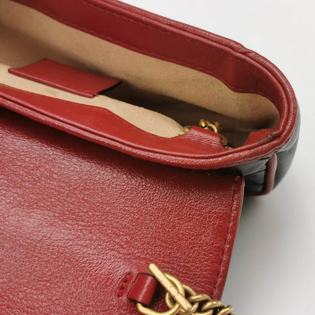 Sold Gucci Marmont Super Mini Flap Leather Bag Black Leather