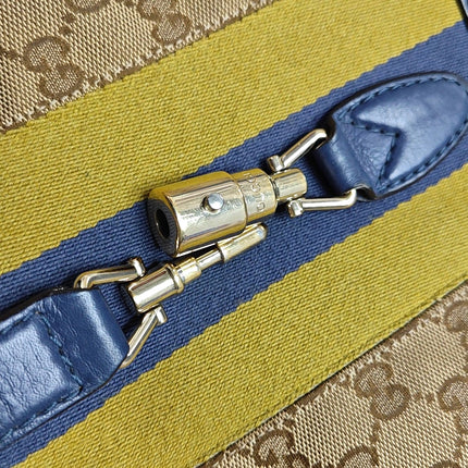 Gucci Jackie 1961 Soft Medium Navy Leather and Monogram