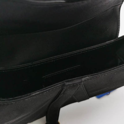 Dior Saddle Mini Silk Handbag Black with crystals