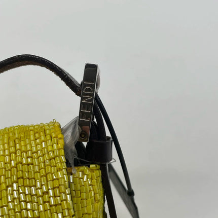 Fendi Baguette Vintage Shoulder bag with Glitter Yellow Beads