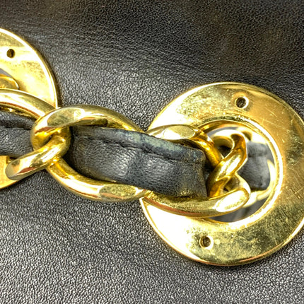 Chanel 1996 Vintage Classic Maxi Flap Black Lambskin Leather Giant CC 24 Gold Hardware