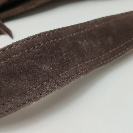 Miu Miu Brown Suede Leather Shoulder Bag Snap Hook