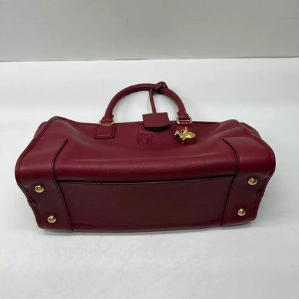 Loewe Amazona 36 Medium Burgundy Leather Dragon Lock Gold-tone Hardware