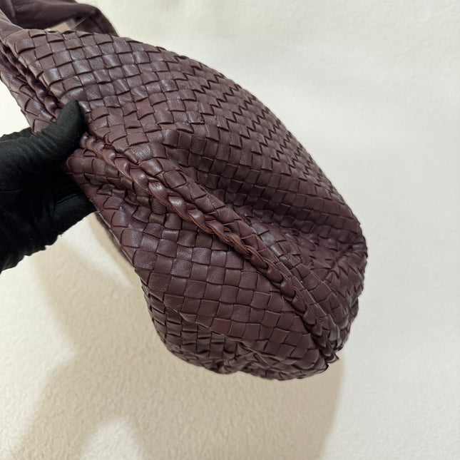 Sold Bottega Veneta Belly Hobo Intrecciato Burgundy Wine Large 50cm