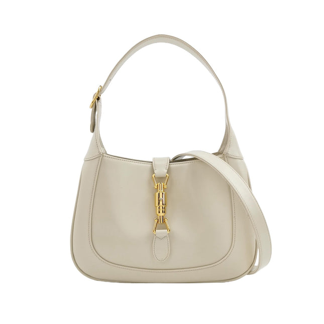 Gucci Jackie 1961 Small Leather Bag White with Strap-Luxbags