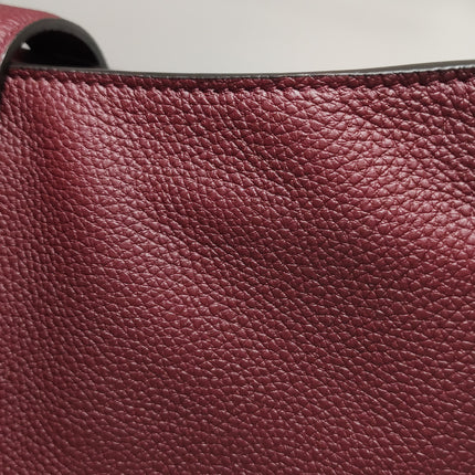 Gucci Jackie 1961 Burgundy Large Pebbled Leather Shoulder Bag with Strap