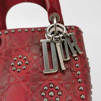 Lady Dior Mini Red Studded Flower Bag 2017 Dior Cruise Collection