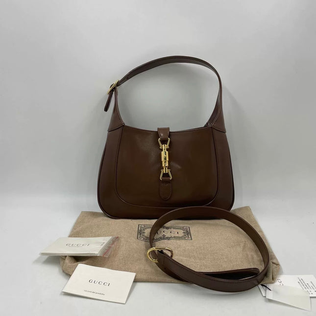 Gucci Jackie 1961 Small Brown Smooth Leather Bag
