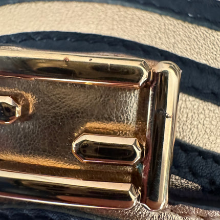 Fendi Nano Baguette Charm Gold Shiny Leather with Black Paints