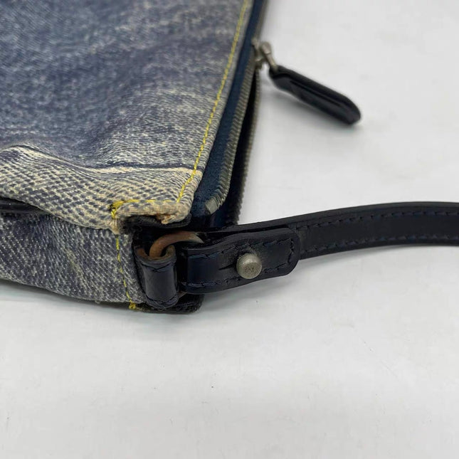 Dior Saddle Classic Mini Denim Jeans Patchwork Zipper Opening Handbag