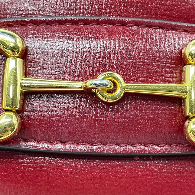 Sold Gucci 1955 Horsebit Leather Shoulder Bag Red Small