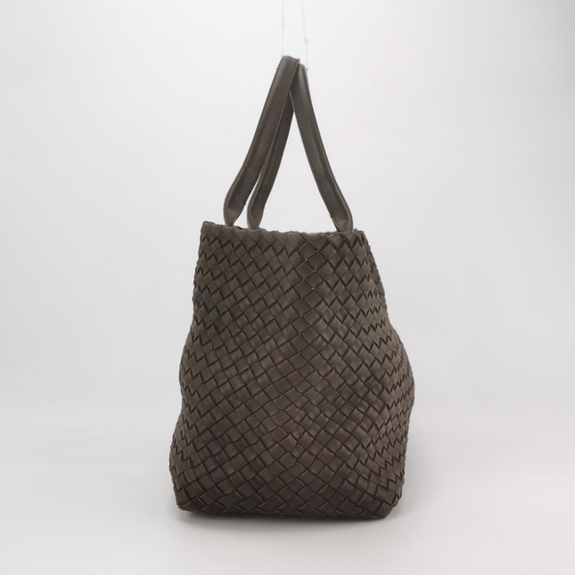 Bottega Veneta Cabat Tote Intreccio Leather Milk Chocolate Brown 40cm