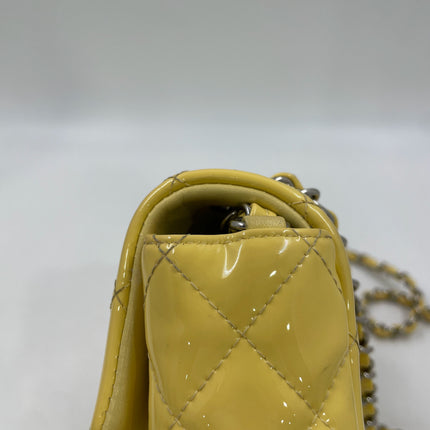 Chanel Classic Flap Rectangular Mini Yellow Patent Leather Silver HW, 2014-2015